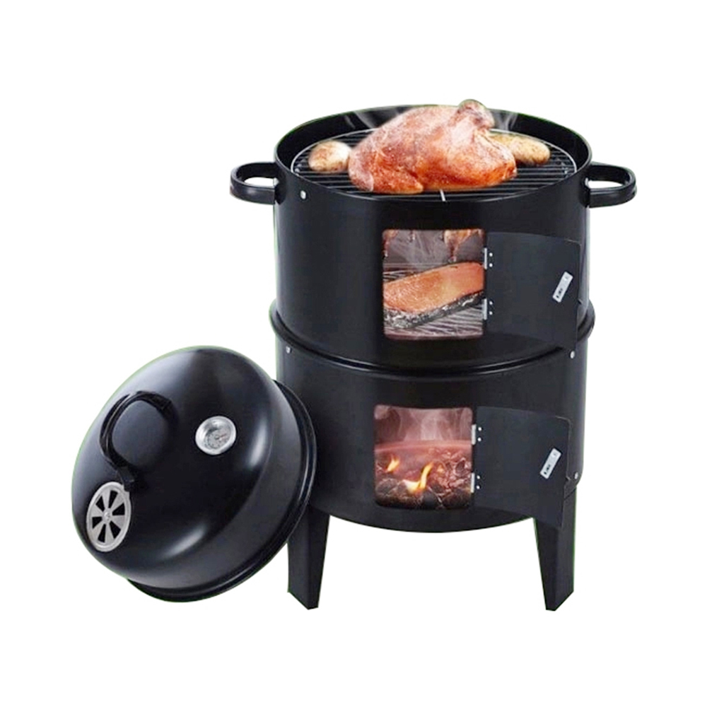 3 IN 1 VERTICAL CHARCOAL BARBECUE SMOKER