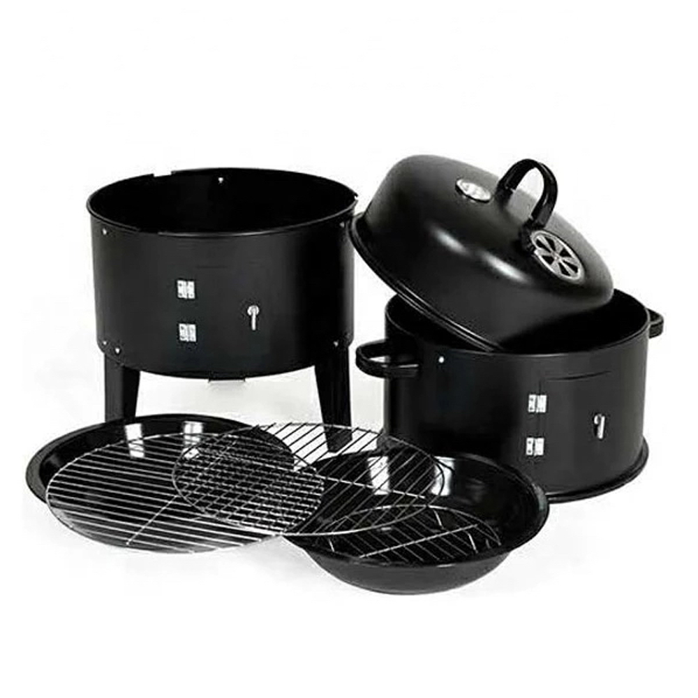 3 IN 1 VERTICAL CHARCOAL BARBECUE SMOKER