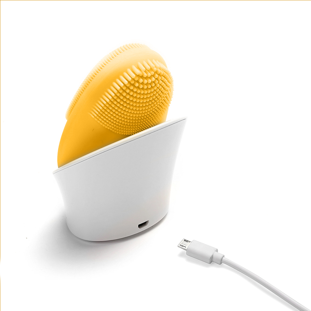 SILICONE FACIAL CLEANING BRUSH - YELLOW